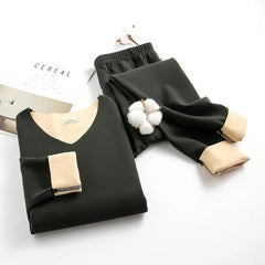 Women's Thermal Underwear Men Double-sided Fleece Seamless Thermos Clothing Warm Lingerie Suit Winter Clothes Women 2 Piece Sets