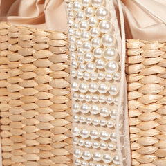 פניני חוף תיק נשים 2020 קיץ חדש אלגנטי ארוג חרוזים קש תיק נשי בוהמיה סרוג גדול Tote תיק חופשה מזדמן