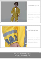 Baby Boy Girl Hooded Raincoat Jumpsuit Child Cartoon One-Piece Rain Gear Suit Kid Waterproof Rain Clothing 2-8Y