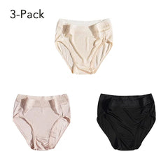 Underwear for Women Real Silk Brief Ladies Panties Hipster Panty Sexy Lace Plus size seamless Mid Waisted 3 Pack M-2XL