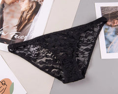 תחתוני נשים סקסיים מבד תחרה, אופנתיים, שקופים, נוחים, בגזרה נמוכה, ללא תפרים, תחתוני נשים, הלבשה תחתונה סקסית.