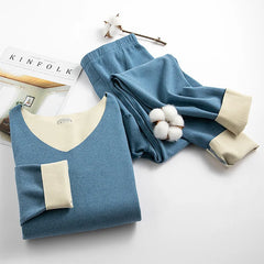 Women's Thermal Underwear Men Double-sided Fleece Seamless Thermos Clothing Warm Lingerie Suit Winter Clothes Women 2 Piece Sets