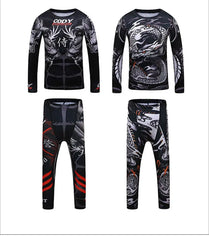 Kid's Gym MMA Boxing Jerseys Baby Boys Sport T Shirts Shorts Set Suit Rashguard Kickboxing Trousers Children BJJ Sportsuit 172