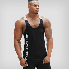 Heißes Bodybuilding-Fitness-Tanktop, Muskelshirt für Herren, Basketballtrikot, einfarbig, locker, fürs Fitnessstudio.