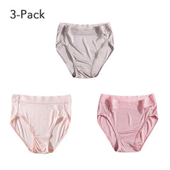 Underwear for Women Real Silk Brief Ladies Panties Hipster Panty Sexy Lace Plus size seamless Mid Waisted 3 Pack M-2XL