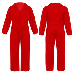 Kid's Coverall Boys Child Casual Jumpsuit Pants Fashion Long Sleeve Turndown Collar Zipper Mechanic Costume Flight Suit Overalls