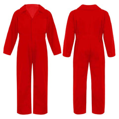 Kid's Coverall Boys Child Casual Jumpsuit Pants Fashion Long Sleeve Turndown Collar Zipper Mechanic Costume Flight Suit Overalls