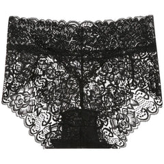 2pcs/Pack Women Lingerie Sexy Lace Panties Mid Waist Soft Underpants Transparent Ultra Thin Underwear Briefs