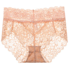 2pcs/Pack Women Lingerie Sexy Lace Panties Mid Waist Soft Underpants Transparent Ultra Thin Underwear Briefs