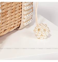 פניני חוף תיק נשים 2020 קיץ חדש אלגנטי ארוג חרוזים קש תיק נשי בוהמיה סרוג גדול Tote תיק חופשה מזדמן