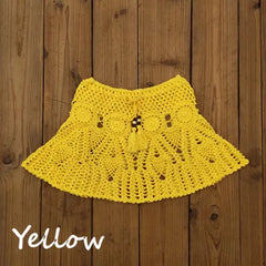 8 Color Hand Crochet Florens Skirt Women Sexy Beach cover up Skirt Boho Style elastic waistband