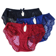 Plus Size Underwear Women Seamless Panties Briefs Sexy Panties Cotton Lingeries Calcinhas Shorts Lace Underpant Girls 3Pcs Panty