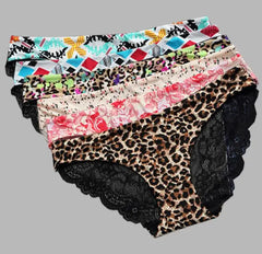 5Pcs תחתוני נשים תחתוני כותנה תחתונים סקסיים תחתוני נשים תחרה הלבשה תחתונה Cueca Calcinhas מכנסיים קצרים תחתוני בנות