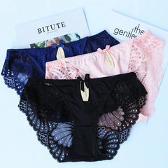 Plus Size Underwear Women Seamless Panties Briefs Sexy Panties Cotton Lingeries Calcinhas Shorts Lace Underpant Girls 3Pcs Panty