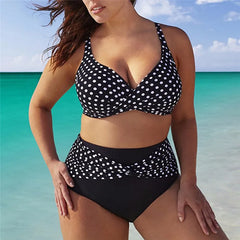 Kophia 5XL 6XL Large Big Plus Size Swimwear For Women Sexy Polka Dot Two Piece Swimsuit 2024 High Waisted Big Cups Bathing Suit