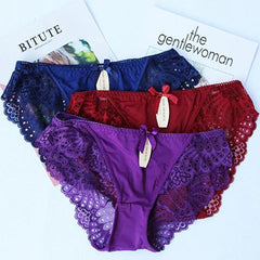 Plus Size Underwear Women Seamless Panties Briefs Sexy Panties Cotton Lingeries Calcinhas Shorts Lace Underpant Girls 3Pcs Panty