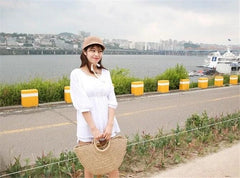 Summer Handmade Bags for Women Beach Weaving Ladies Straw Bag Wrapped Beach Bag Moon shaped Top Handle Handbags Totes