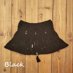 8 Color Hand Crochet Florens Skirt Women Sexy Beach cover up Skirt Boho Style elastic waistband
