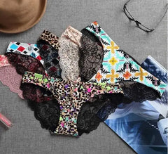 5Pcs תחתוני נשים תחתוני כותנה תחתונים סקסיים תחתוני נשים תחרה הלבשה תחתונה Cueca Calcinhas מכנסיים קצרים תחתוני בנות