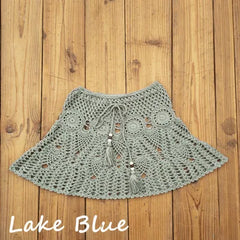 8 Color Hand Crochet Florens Skirt Women Sexy Beach cover up Skirt Boho Style elastic waistband