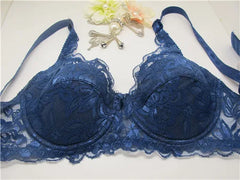 Top Women Underwear Sexy Push Up Bras 3/4 Cup Padded Lace Sheer Bra Cup B ONLY Women Bra