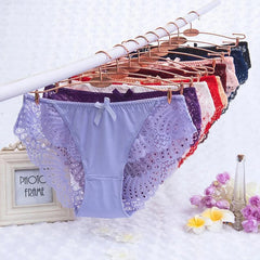 Plus Size Underwear Women Seamless Panties Briefs Sexy Panties Cotton Lingeries Calcinhas Shorts Lace Underpant Girls 3Pcs Panty