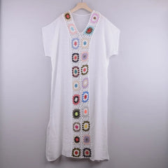 CROCHET BIKINI Women Beach Dress Cover-Ups Swimsuit Beachwear Bathing Suit Swim Cape For Woman Summer Tunic Saida Praia