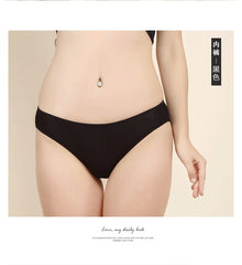 Women Underwear Sexy Briefs Low Waist 100% Real Silk Double-sided knitting Underwear Panties Briefs Female Underpants 2255