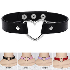 Punk Damen Accessoires Gothic Japanisch Harajuku Kawaii Lolita Schmuck PU Leder Halsband Herz Halskette BDSM Körpergeschirr
