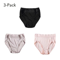 Underwear for Women Real Silk Brief Ladies Panties Hipster Panty Sexy Lace Plus size seamless Mid Waisted 3 Pack M-2XL