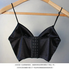 Women Sexy Lingerie Hollow Back Shirt Tank Top Padded Bra Wrap Vest Chest Bra Cropped Tops Bustier Summer Tops Hot