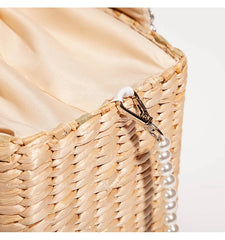 פניני חוף תיק נשים 2020 קיץ חדש אלגנטי ארוג חרוזים קש תיק נשי בוהמיה סרוג גדול Tote תיק חופשה מזדמן