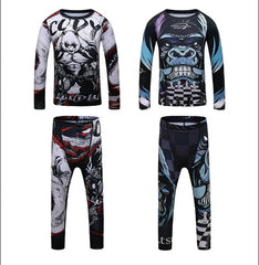 Kid's Gym MMA Boxing Jerseys Baby Boys Sport T Shirts Shorts Set Suit Rashguard Kickboxing Trousers Children BJJ Sportsuit 172