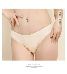 Women Underwear Sexy Briefs Low Waist 100% Real Silk Double-sided knitting Underwear Panties Briefs Female Underpants 2255