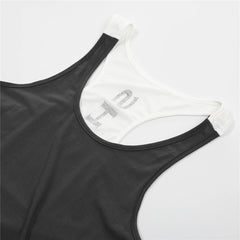 Heißes Bodybuilding-Fitness-Tanktop, Muskelshirt für Herren, Basketballtrikot, einfarbig, locker, fürs Fitnessstudio.