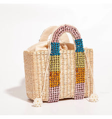 פניני חוף תיק נשים 2020 קיץ חדש אלגנטי ארוג חרוזים קש תיק נשי בוהמיה סרוג גדול Tote תיק חופשה מזדמן