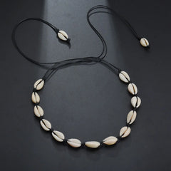 Boho-Strand-Muschel-Choker-Halskette für Damen und Mädchen, Sommer-Modeschmuck, Kettenanhänger aus Muscheln