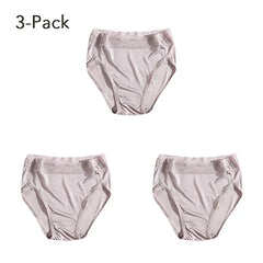 Underwear for Women Real Silk Brief Ladies Panties Hipster Panty Sexy Lace Plus size seamless Mid Waisted 3 Pack M-2XL