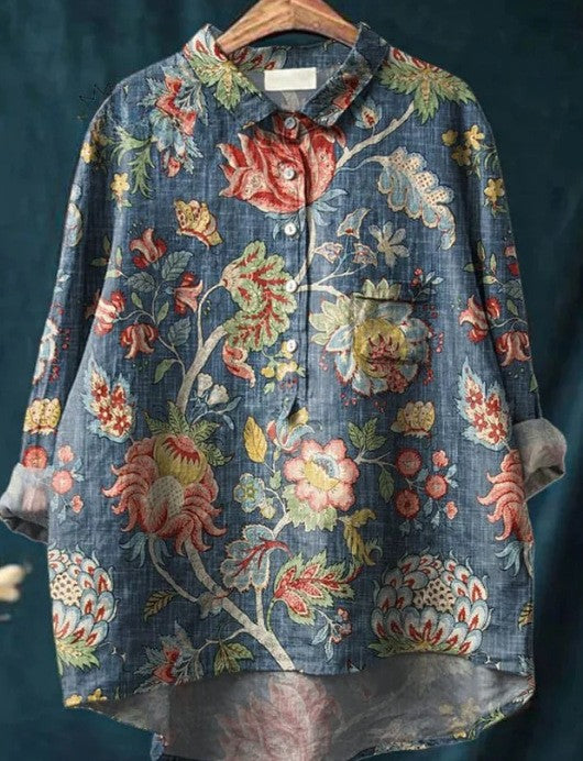 Loose Print Crew Neck Casual Plus Size Women's T-shirt - kinko