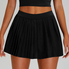 Anti-exposure Tennis Skirt Fitness Stitching Pleated Yoga Skirts - kinko