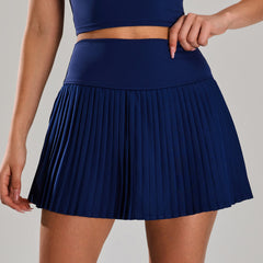 High Waist Pleated Sports Short Skirt Women's Outdoor Fitness Fake Two-piece Tennis Culottes - kinko