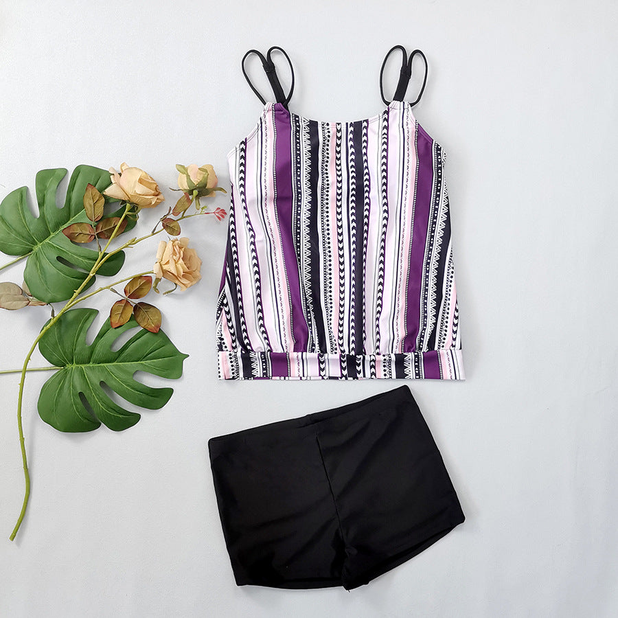 Plus Size Geometric Printing High Waist Boxers - kinko