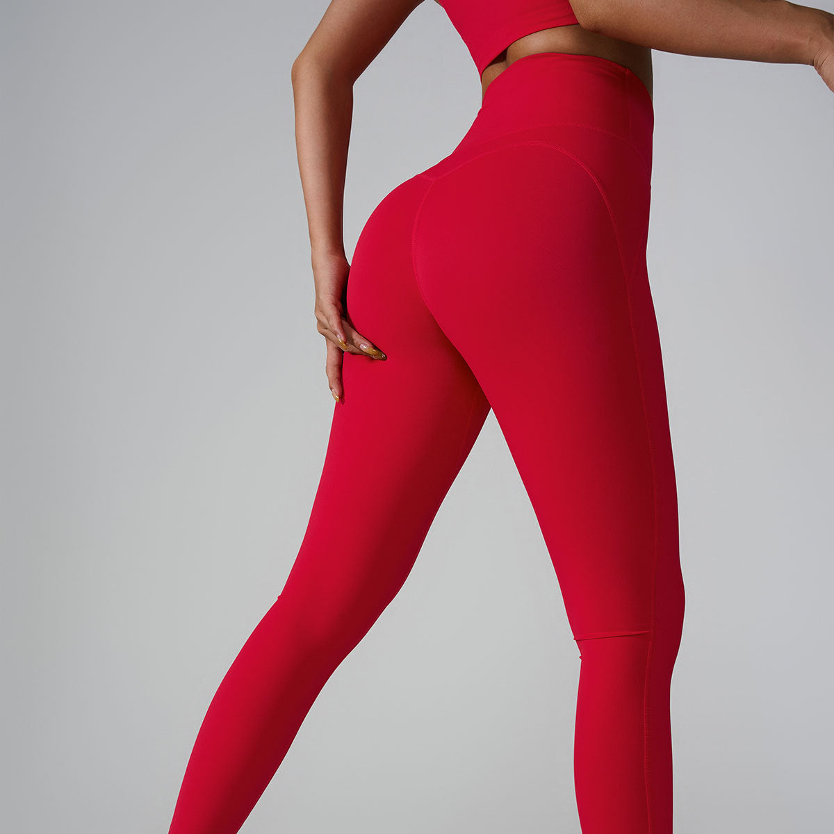 New Sports Trousers Pocket High Waist Seamless Nude Feel Yoga Pants - kinko