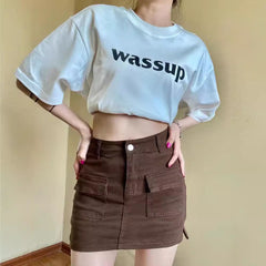 Retro Style Hot Girl Sheath Denim Skirt High Waist Elastic Slim Fit - kinko