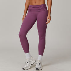 Fold High Waist Yoga Pants Women's Cloud-feeling Belly Contracting And Hip Lifting Sports Pants - kinko