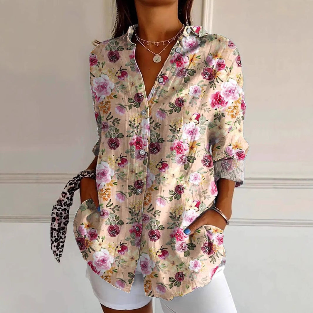 Women's Long Sleeved 3D Printed Shirt - kinko