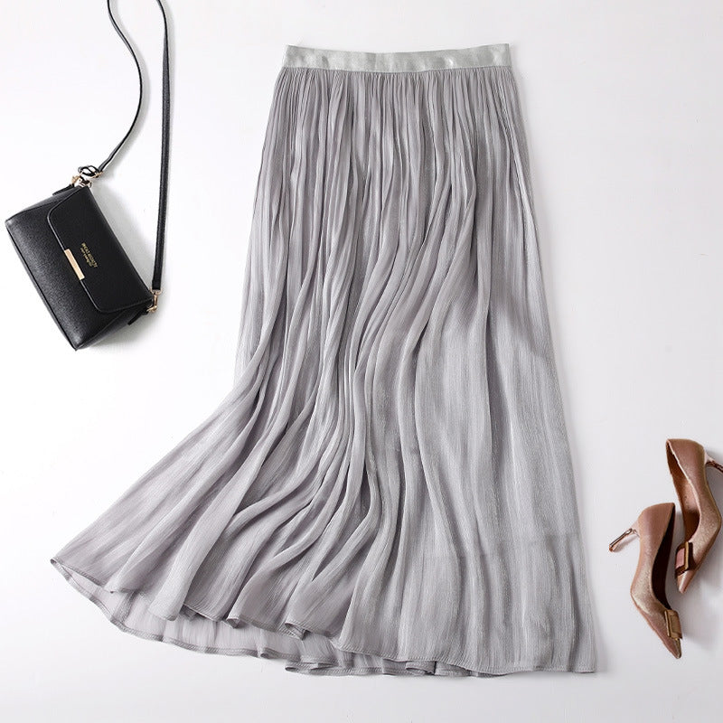 Slim Slimming Mid-length Elegant Pendant Summer Elastic Skirt - kinko