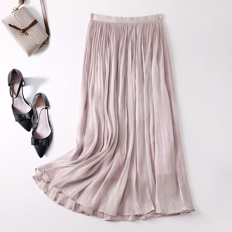 Slim Slimming Mid-length Elegant Pendant Summer Elastic Skirt - kinko