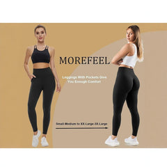 Women's Pocket Soft Belly Contracting High Elastic Slim High Waist Leggings - kinko