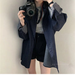 Women's Sun-proof Loose Mid-length Retro Lapels Shirt - kinko